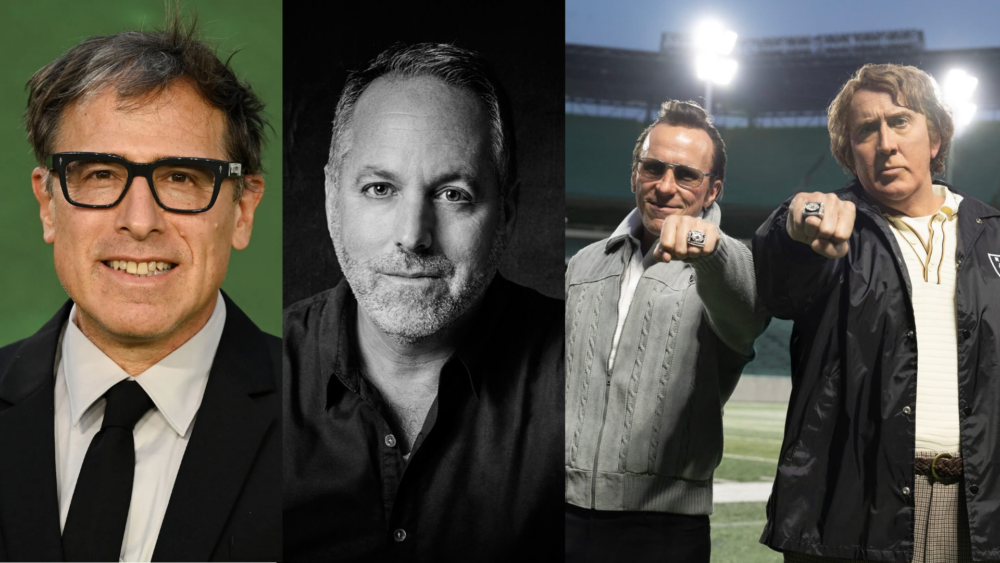 David O. Russell with actors from his film about Madden